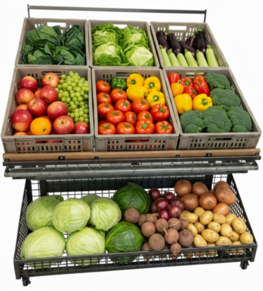 Obst- und Gemüseregal