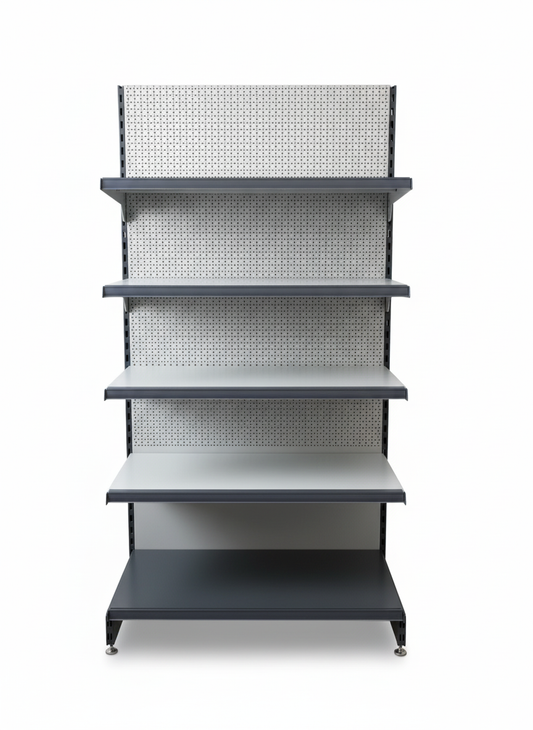 Tego Wandregal, mit Lochplatten, Lichtgrau RAL 7035, Breite 100cm