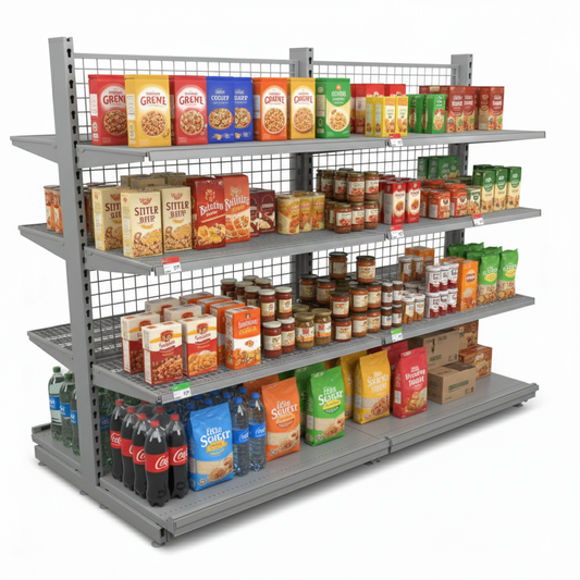 Mittelraumregal, grau, Breite 200cm