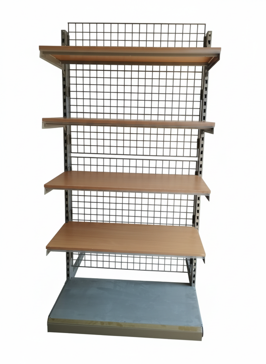 Wandregal mit Holztablaren, Breite 100cm, Höhe 210cm