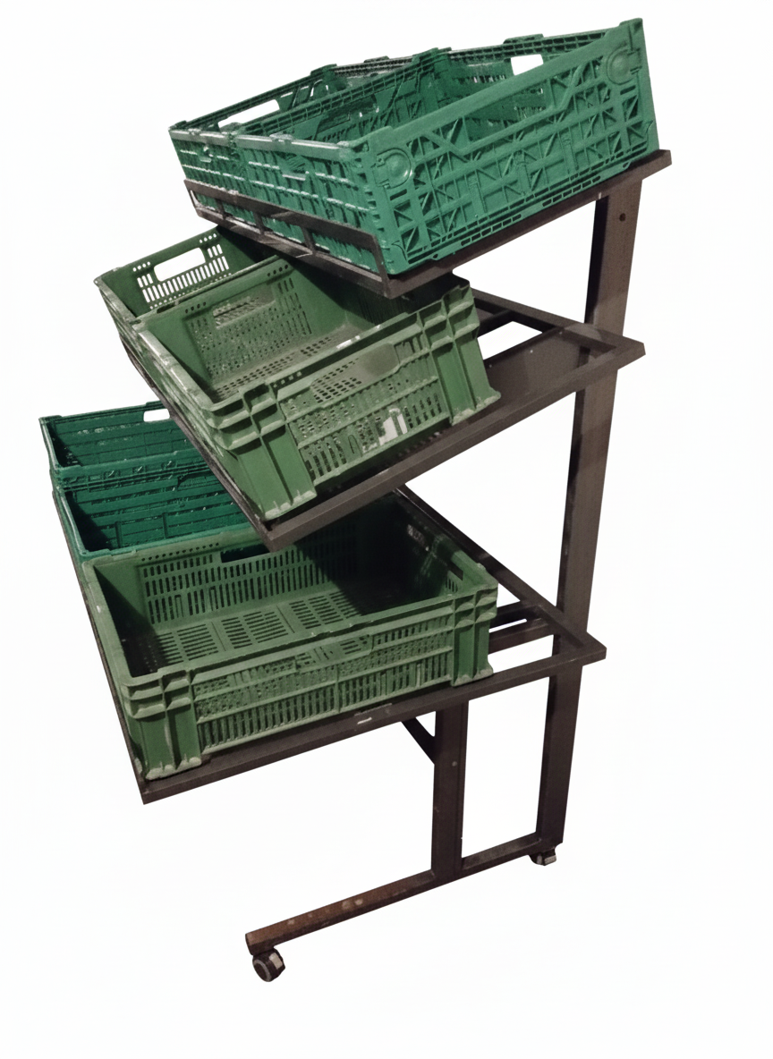 Obst- und Gemüseregal, mit Rollen