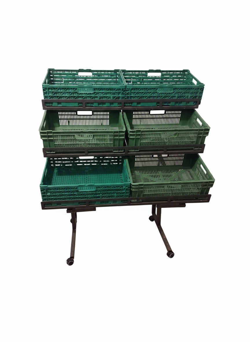 Obst- und Gemüseregal, mit Rollen