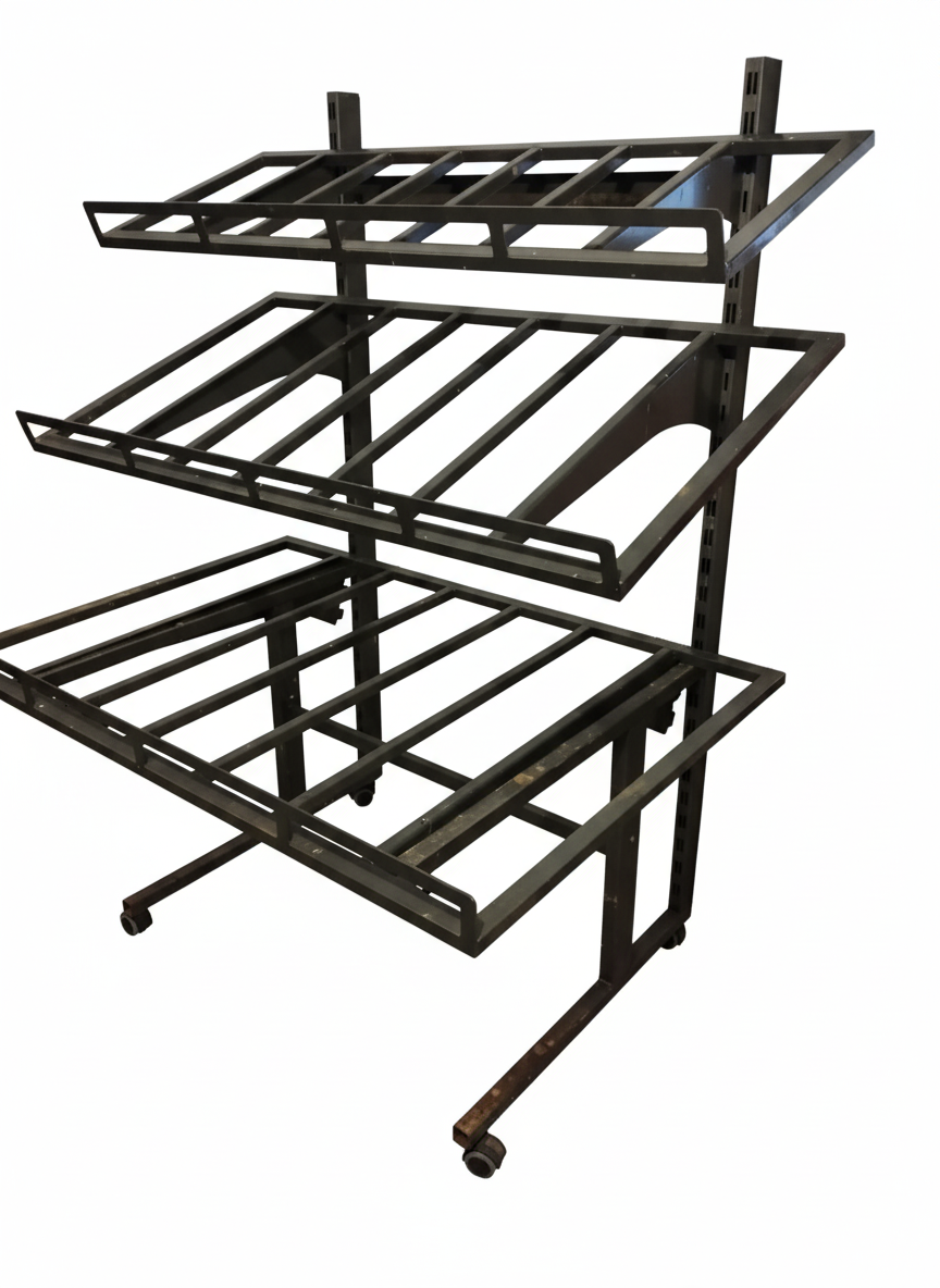 Obst- und Gemüseregal, mit Rollen