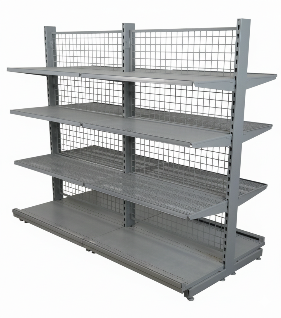Mittelraumregal, grau, Breite 200cm
