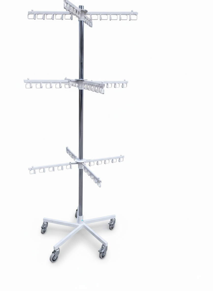 Ständer mit Haken auf Rollen