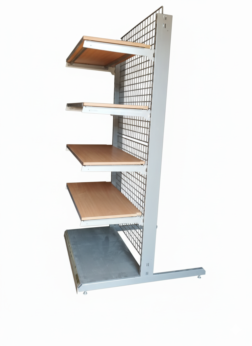 Wandregal mit Holztablaren, Breite 100cm, Höhe 210cm